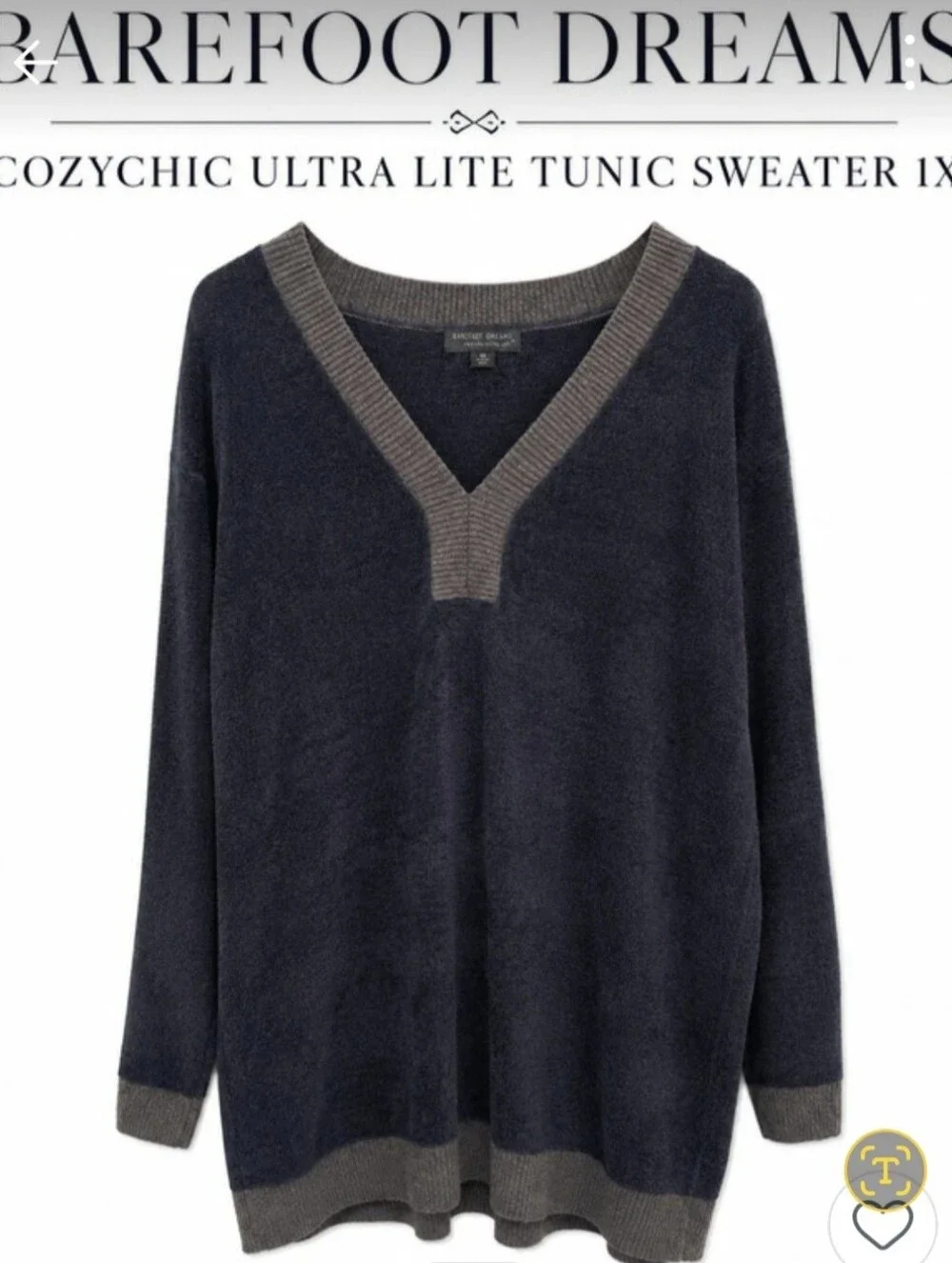 Barefoot Dreams Cozy Chic V Neck 1X